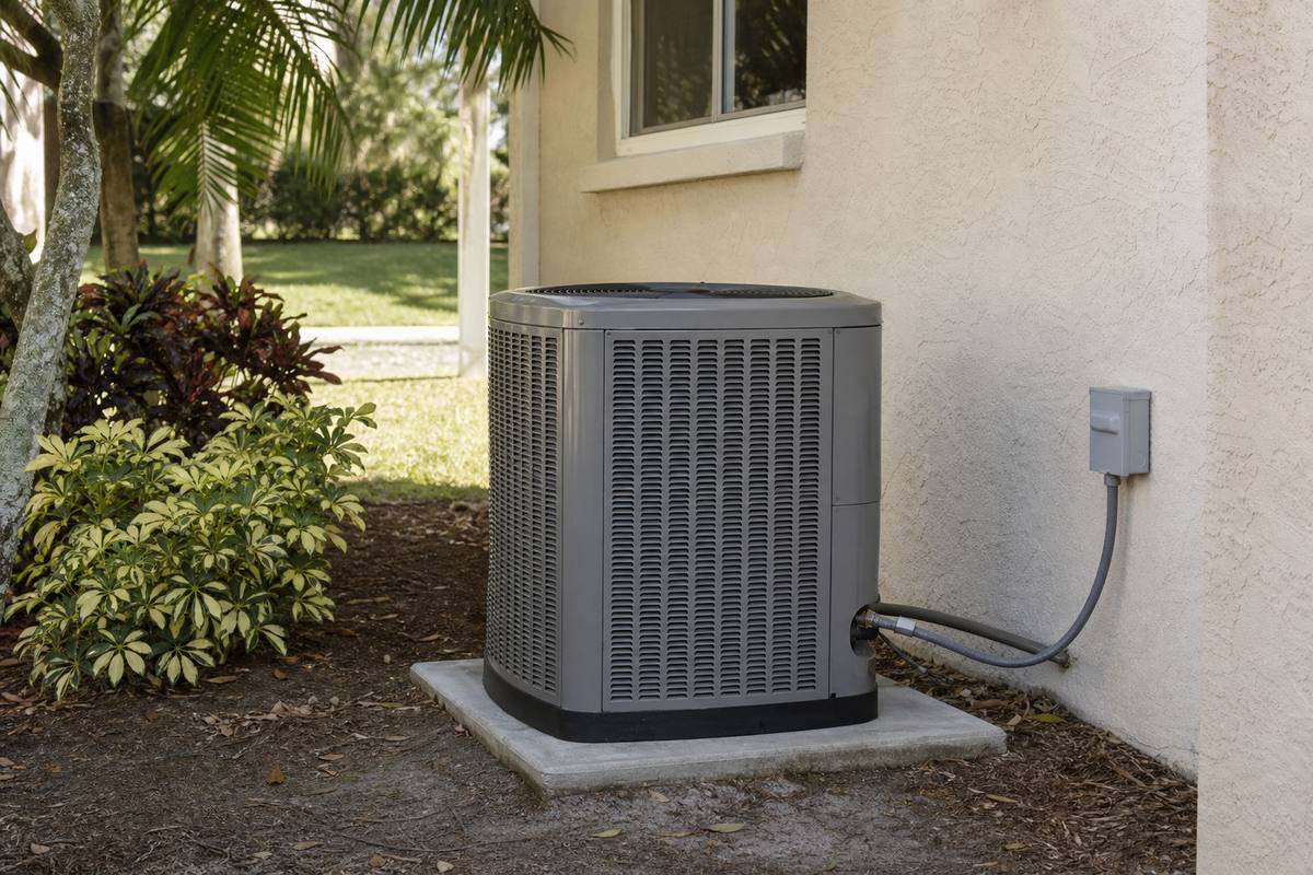 Indoor AC supply vent and return grille temperature split in a Florida home