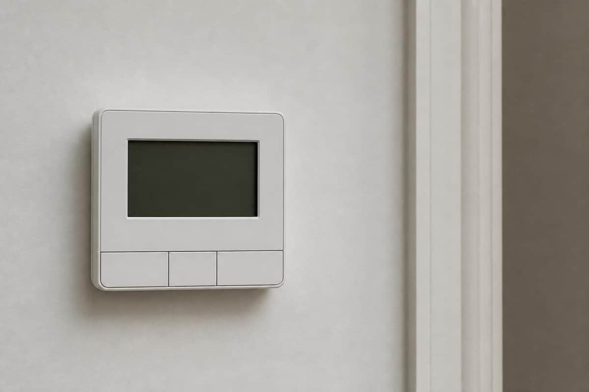 Indoor thermostat with a dark display