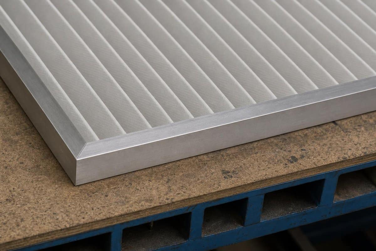 Pleated filter edge and rectangular frame