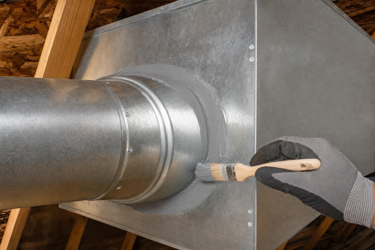 UL 181-rated foil tape roll beside a rigid duct section ready for sealing